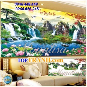 Tranh gắn đá lưu thủy sinh tài
